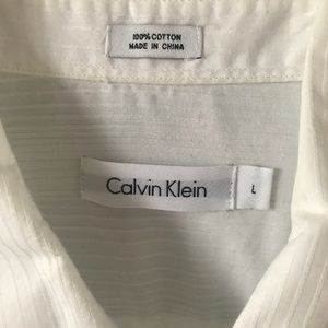 Calvin Klein mens white dress button down shirt